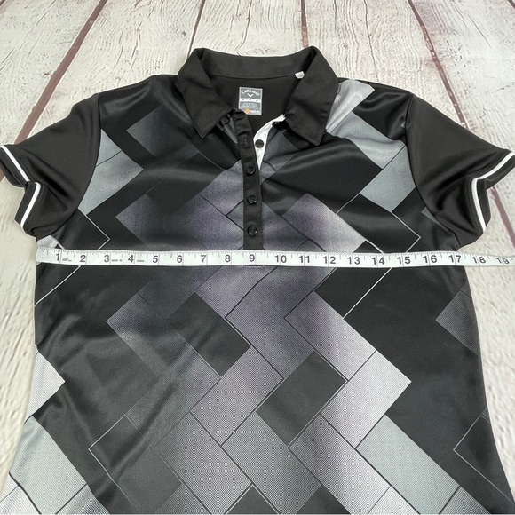 CALLAWAY Black and Gray Golf Opti Dri Polo Shirt, Size M - Picture 10 of 12